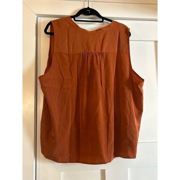 J. Crew Factory Sleeveless V-neck popover top Redwood Branch 3X - Picture 4 of 5